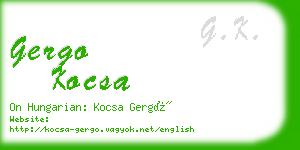 gergo kocsa business card